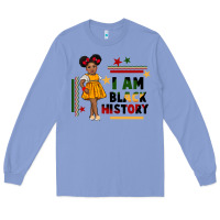 Colony Blue i am black history black girl peekaboo juneteenth Long Sleeve Tee - CowGirlArtShop