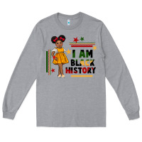 Heather Grey i am black history black girl peekaboo juneteenth Long Sleeve Tee - CowGirlArtShop