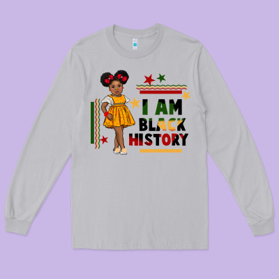 I Am Black History Black Girl Peekaboo Juneteenth Long Sleeve Tee Designed By Cowgirlartshop