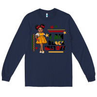 Navy i am black history black girl peekaboo juneteenth Long Sleeve Tee - CowGirlArtShop
