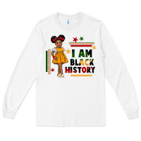 White i am black history black girl peekaboo juneteenth Long Sleeve Tee - CowGirlArtShop
