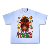 Grape Ice santa's favorite teacher afro messy bun Urban Heavy Tee - texasbilliewilder
