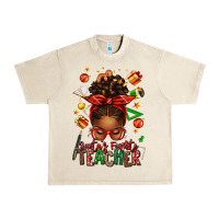 Sandshell santa's favorite teacher afro messy bun Urban Heavy Tee - texasbilliewilder