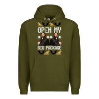 Army Green what we do in the shadows christmas sweater design—open my big packa Premium Hoodie - lanVoArt