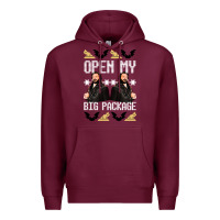 Burgundy what we do in the shadows christmas sweater design—open my big packa Premium Hoodie - lanVoArt