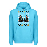 Ocean Blue what we do in the shadows christmas sweater design—open my big packa Premium Hoodie - lanVoArt