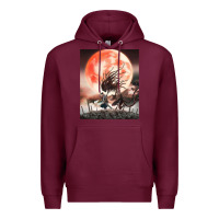 Burgundy bloodborne 99 Premium Hoodie - lanVoArt