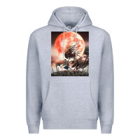 Heather Grey bloodborne 99 Premium Hoodie - lanVoArt