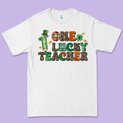 One Lucky Teacher Premium Tee Designed By Lillyallendesigns