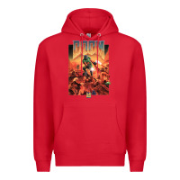 Red doom 1993 poster pc fps Premium Hoodie - lanVoArt