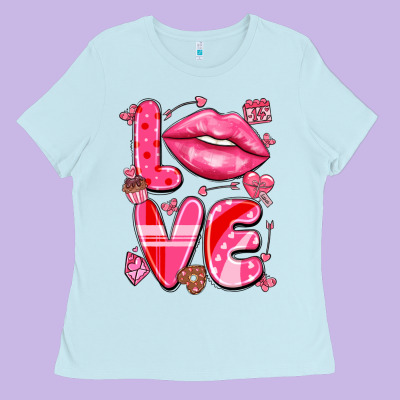 Love With Lips Ladies Tee Designed By Lillyallendesigns