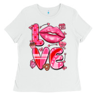 White love with lips Ladies Tee - LillyAllenDesigns