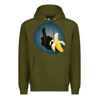 Army Green Dirty Joke Halloween Costume Joke Middle Finger Banana Premium Hoodie - lanVoArt