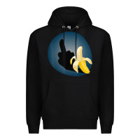 Black Dirty Joke Halloween Costume Joke Middle Finger Banana Premium Hoodie - lanVoArt