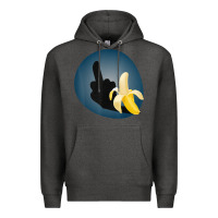 Charcoal Heather Dirty Joke Halloween Costume Joke Middle Finger Banana Premium Hoodie - lanVoArt