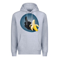 Heather Grey Dirty Joke Halloween Costume Joke Middle Finger Banana Premium Hoodie - lanVoArt