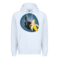 White Dirty Joke Halloween Costume Joke Middle Finger Banana Premium Hoodie - lanVoArt