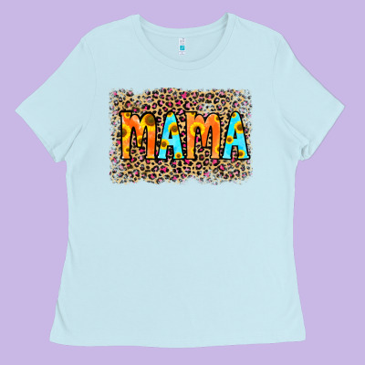 Leopard Sunflower Mama Ladies Tee Designed By Ranaportraitstore