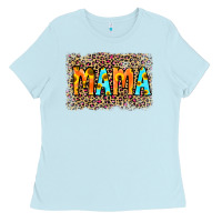 Baby Blue Leopard Sunflower Mama Ladies Tee - RanaPortraitStore