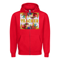 Red Teacher Zipper Hoodie - LillyAllenDesigns