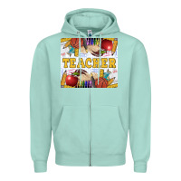 Seafoam Teacher Zipper Hoodie - LillyAllenDesigns