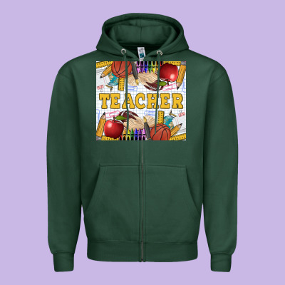 Teacher Zipper Hoodie Designed By Lillyallendesigns