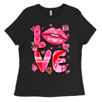 Black love with lips Ladies Tee - LillyAllenDesigns