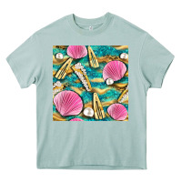Arona hair clasp and sea shells with leopard beach seamless pattern bbs Heavy Core Tee - BundleAndBundleShop