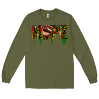 Army Green hope juneteenth Long Sleeve Tee - CowGirlArtShop