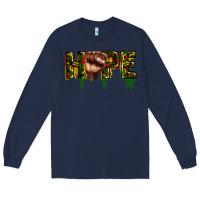 Navy hope juneteenth Long Sleeve Tee - CowGirlArtShop