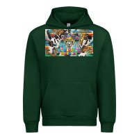 Forest Green happy birthday alpaca blue cup Urban Hoodie - BarkalooDesign