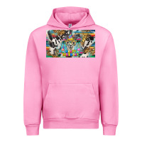 Fuchsia Pink happy birthday alpaca blue cup Urban Hoodie - BarkalooDesign