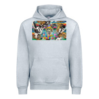 Heather Grey happy birthday alpaca blue cup Urban Hoodie - BarkalooDesign