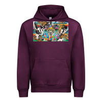 Mauve Wine happy birthday alpaca blue cup Urban Hoodie - BarkalooDesign