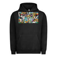 Pigment Black happy birthday alpaca blue cup Urban Hoodie - BarkalooDesign
