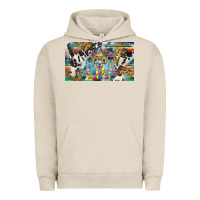 Pigment French Oak happy birthday alpaca blue cup Urban Hoodie - BarkalooDesign