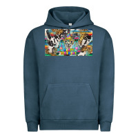 Pigment Midnight Navy happy birthday alpaca blue cup Urban Hoodie - BarkalooDesign