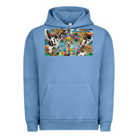 Pigment Pebble Blue happy birthday alpaca blue cup Urban Hoodie - BarkalooDesign