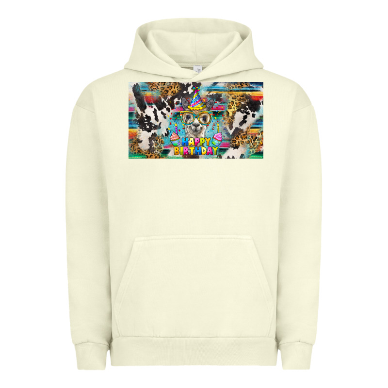 Happy Birthday Alpaca Blue Cup Urban Hoodie by BarkalooDesign | Teevron