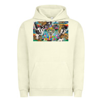 Pigment Pistachio happy birthday alpaca blue cup Urban Hoodie - BarkalooDesign