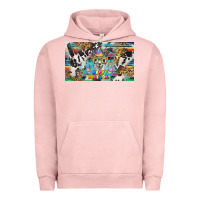 Pigment Salmon happy birthday alpaca blue cup Urban Hoodie - BarkalooDesign