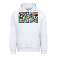 White happy birthday alpaca blue cup Urban Hoodie - BarkalooDesign