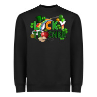 Black lucky teacher St. Patricks Day Heavyweight Sweatshirt - FaDigitalArtStudio