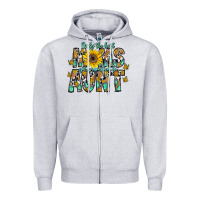 Heather Grey only the best moms get promoted to aunt Zipper Hoodie - CowhideDigitalArt