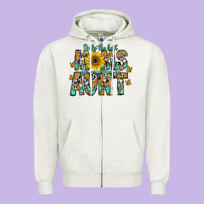 Only The Best Moms Get Promoted To Aunt Zipper Hoodie Designed By Cowhidedigitalart
