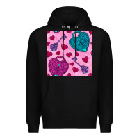 Black valentines day lock and key seamless pattern Premium Hoodie - BundleAndBundleShop