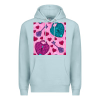 Blue Mist valentines day lock and key seamless pattern Premium Hoodie - BundleAndBundleShop