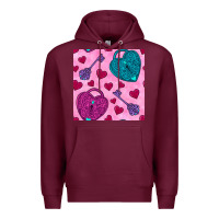 Burgundy valentines day lock and key seamless pattern Premium Hoodie - BundleAndBundleShop