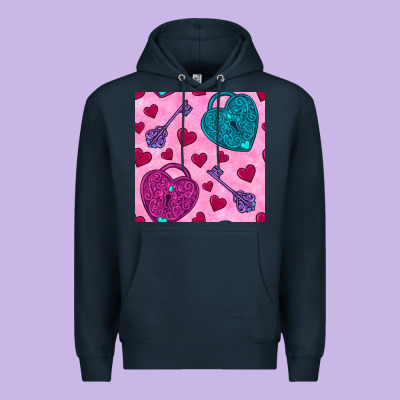 Valentines Day Lock And Key Seamless Pattern Premium Hoodie Designed By Bundleandbundleshop