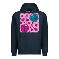 Navy valentines day lock and key seamless pattern Premium Hoodie - BundleAndBundleShop